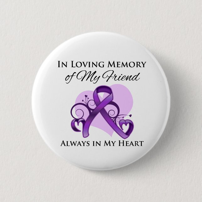 In Memory of My Friend - Pancreatic Cancer Pinback Button (Front)