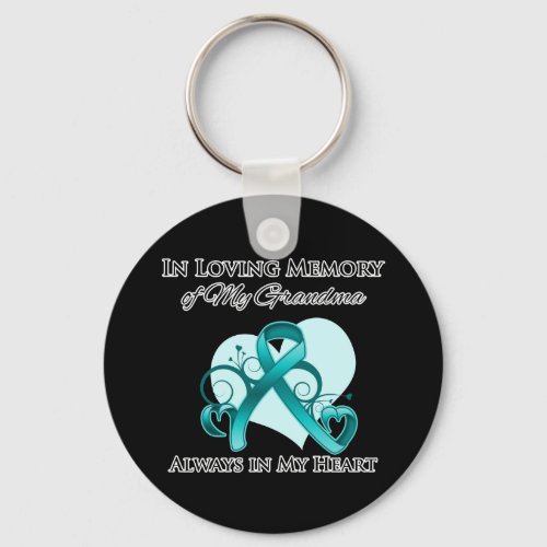 In Memory of My Grandma _ Ovarian Cancer Keychain