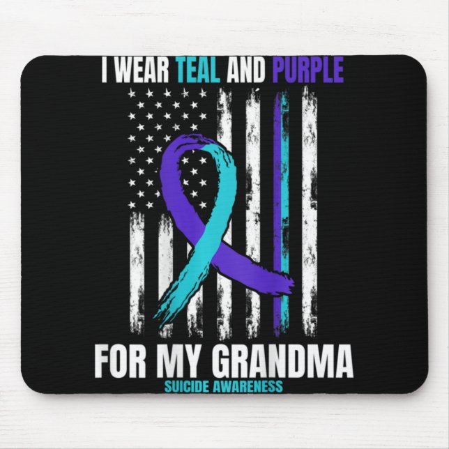In Memory Of My Grandma Suicide Awareness Flag Bac Mouse Pad (Front)