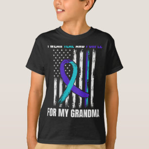 In Memory Of My Grandma Suicide Awareness Flag Bac T-Shirt