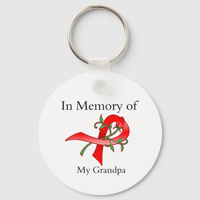 In Memory of My Grandpa - Stroke Disease Keychain (Front)