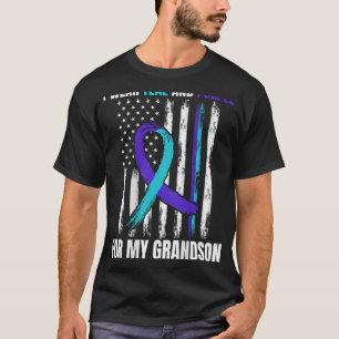 In Memory Of My Grandson Suicide Awareness Flag Ba T-Shirt