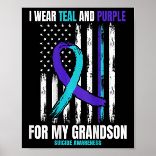 In Memory Of My Grandson Suicide Awareness Flag By Poster