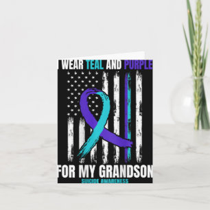 In Memory Of My Grandson Suicide Awareness Flag Ck Card