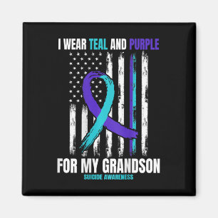 In Memory Of My Grandson Suicide Awareness Flag Ck Magnet