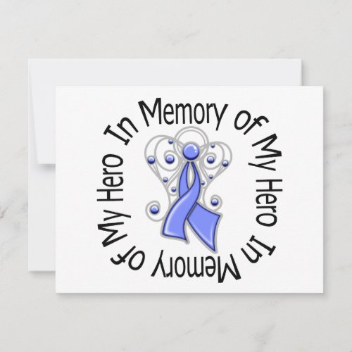 In Memory of My Hero Esophageal Cancer Angel Wings Invitations