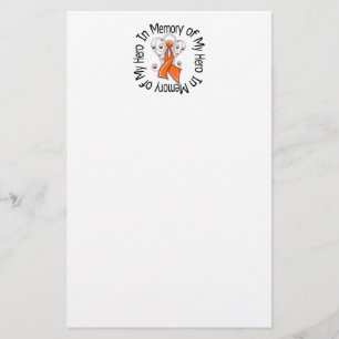 In Memory of My Hero Leukemia Angel Wings Stationery