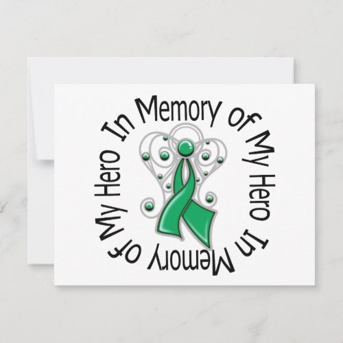 In Memory of My Hero Liver Cancer Angel Wings Personalized Invitations