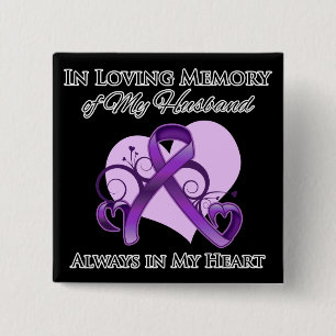In Memory of My Husband - Pancreatic Cancer Button
