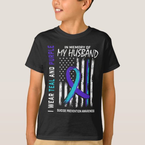In Memory Of My Husband Suicide Awareness Preventi T_Shirt