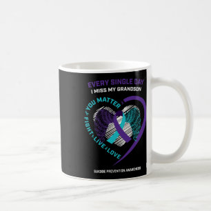 In Memory Of My Loving Grandson Suicide Prevention Coffee Mug