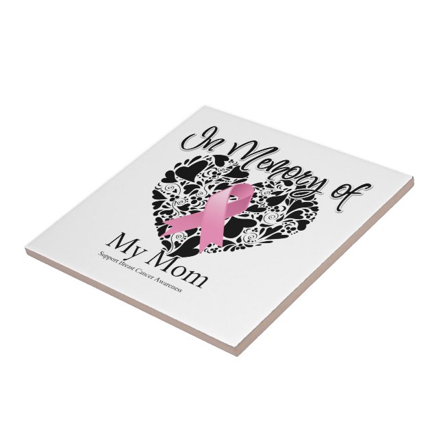 In Memory of My Mom - Breast Cancer Awareness Tile (Side)