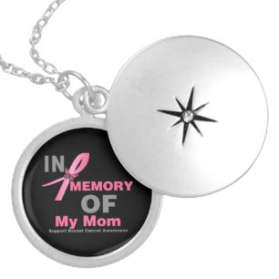 In Memory of My Mom - Breast Cancer Silver Plated Necklace