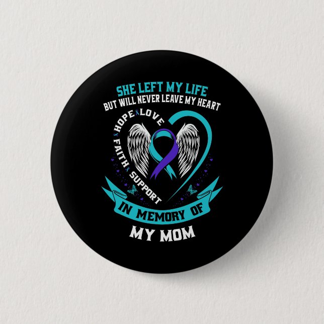 In Memory Of My Mom Loss Of Mother Suicide Awarene Button (Front)