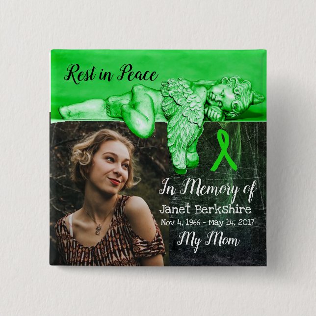 In Memory of My Mom Lyme Memorial Button (Front)