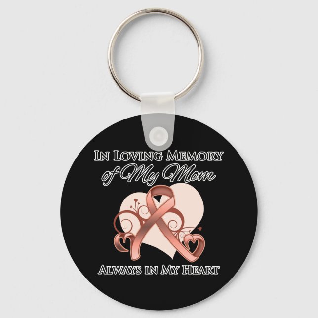 In Memory of My Mom - Uterine Cancer Keychain (Front)