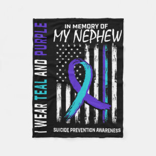 In Memory Of My Nephew Suicide Awareness Preventio Fleece Blanket