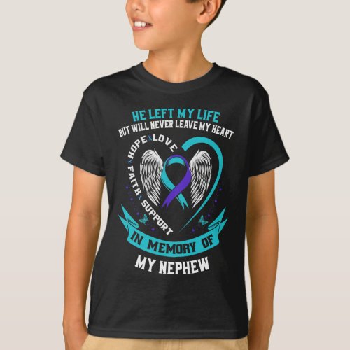 In Memory Of My Nephew Suicide Awareness Ribbon Gr T_Shirt