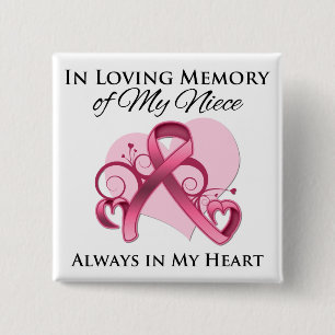 In Memory of My Niece - Breast Cancer Button