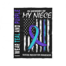 In Memory Of My Niece Suicide Awareness Prevention Fleece Blanket