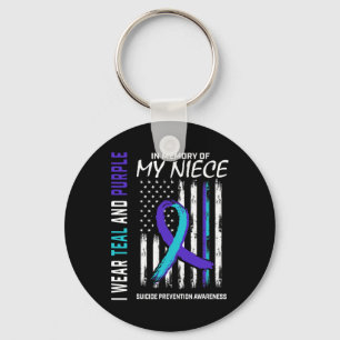 In Memory Of My Niece Suicide Awareness Prevention Keychain