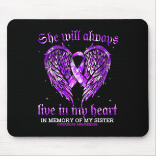 In Memory Of My Sister Overdose Awareness Angel Wi Mouse Pad