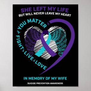 In Memory Of My Wife Suicide Prevention Awareness  Poster