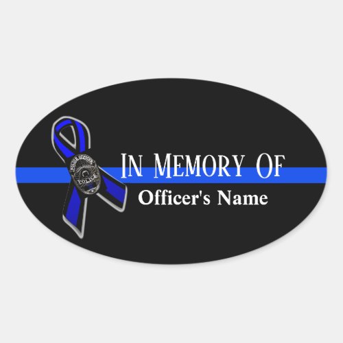 IN MEMORY OF OFFICER SUPPORT POLICE BUMPER STICKER