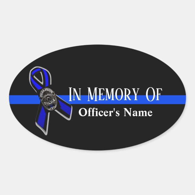 IN MEMORY OF OFFICER SUPPORT POLICE BUMPER STICKER (Front)