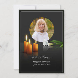 In Memory of Photo Flat Thank You Card