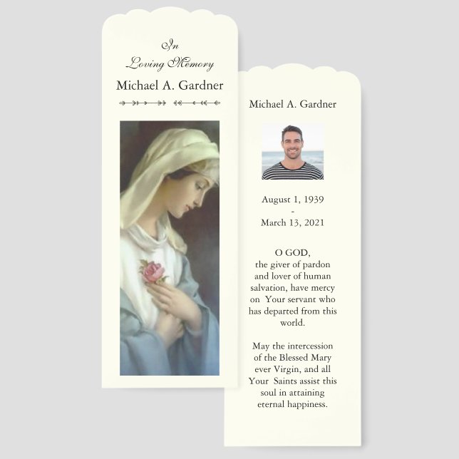 In Memory of Prayer Bookmarks (Front & Back)