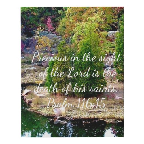 In Memory of Psalm 11615 Faux Canvas Print