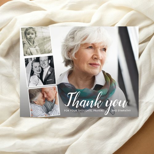 In Memory of Sympathy Thank You Photo Collage Postcard