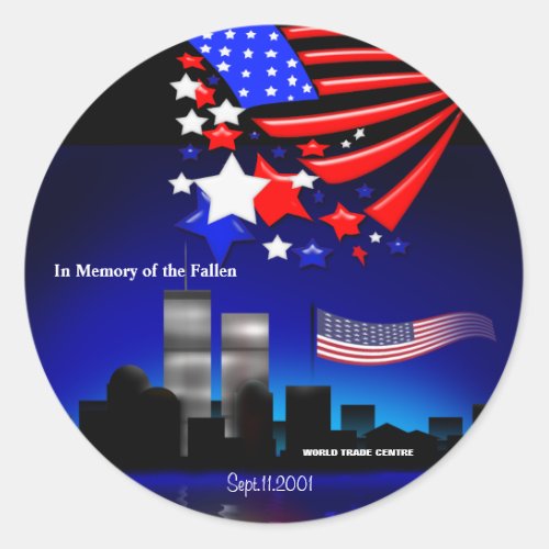 In Memory of the Fallen Sept 11 Memorial Sticker
