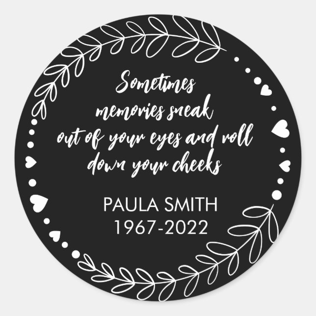 In Memory Of.  tissue stickers (Front)