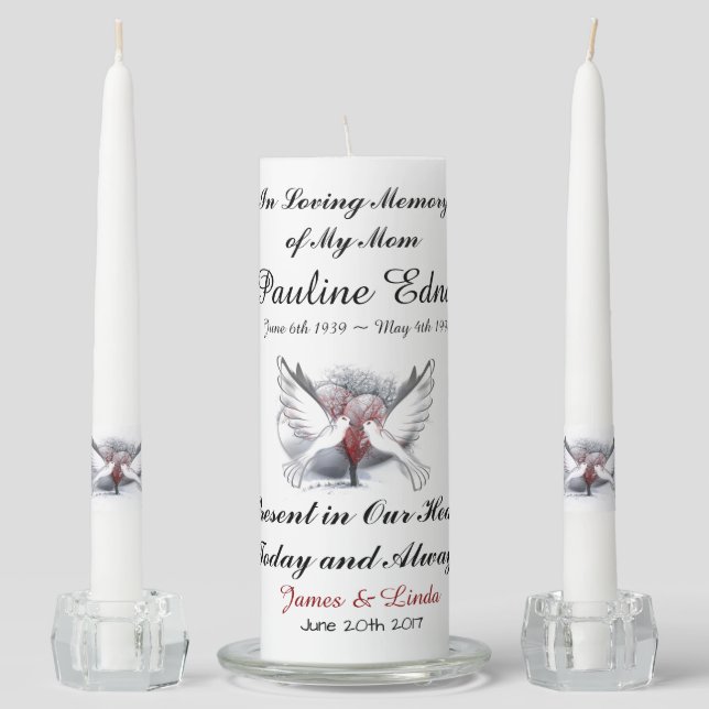 In Memory of Unity Candle Set (Front)