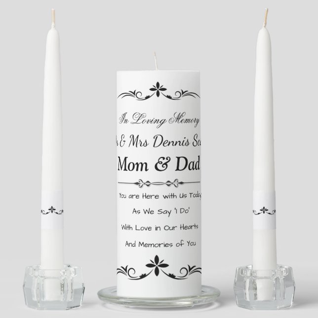 In Memory of Unity Candle Set (Front)
