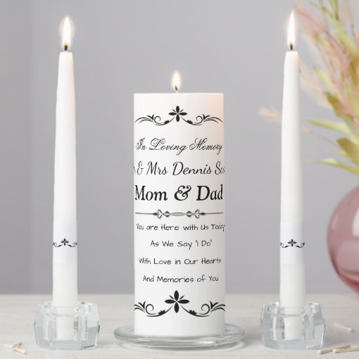 In Memory of Unity Candle Set Zazzle