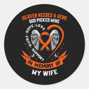 In Memory of Wife Leukemia Awareness Memorial Gift Classic Round Sticker