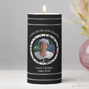 In Memory of with DIY Photo and Text Pillar Candle