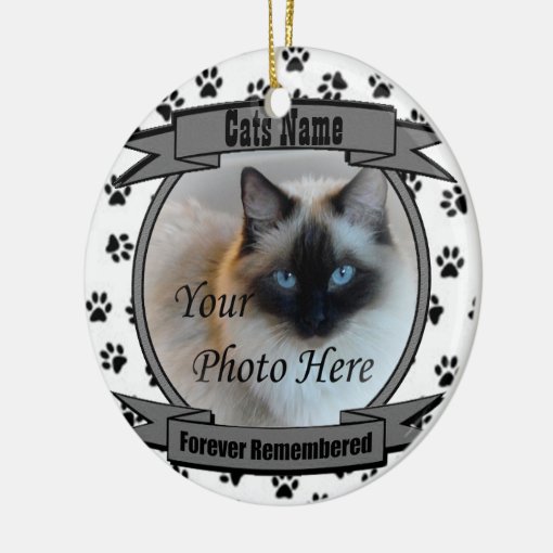 In Memory of Your Cat Forever Remembered - Pet Ceramic Ornament | Zazzle