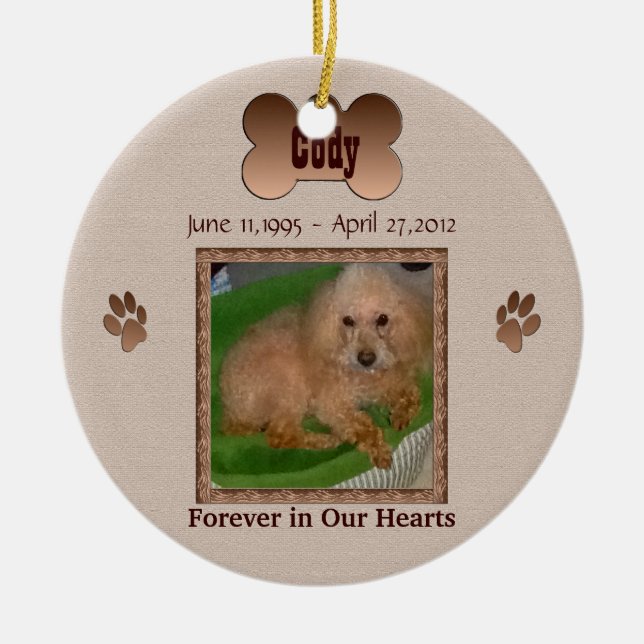 In Memory of Your Dog Ceramic Ornament (Front)
