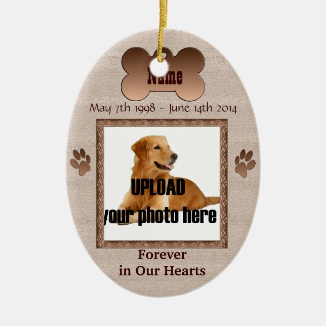 In Memory of Your Dog Ceramic Ornament (Front)