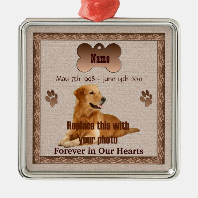 In Memory of Your Dog Metal Ornament (Front)
