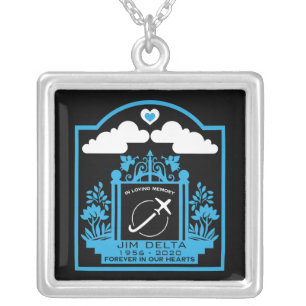 In Memory Pilot Funeral Gift Silver Plated Necklace