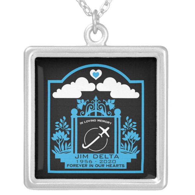 In Memory Pilot Funeral Gift Silver Plated Necklace (Front)