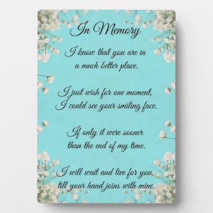 In Memory Plaque with easel