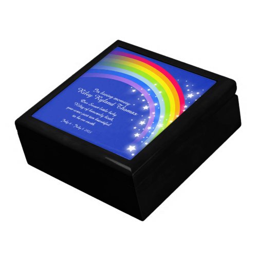 In memory rainbow baby boy blue keepsake box