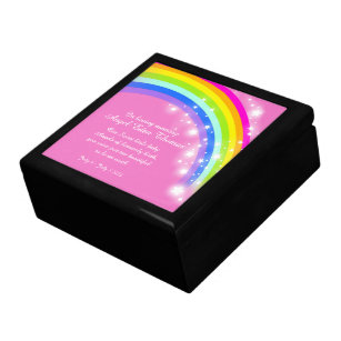 In memory rainbow baby girl pink keepsake box