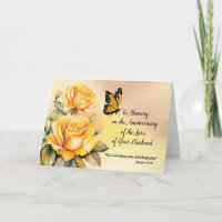 In Memory Religious Loss of Husband Yellow Roses
